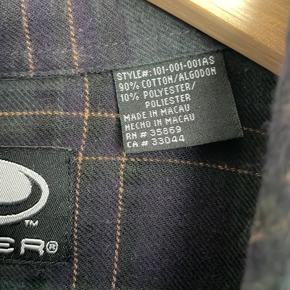 Roper Men’s Plaid Flannel Snap Closure Shirt Navy/Green L - Picture 4 of 6